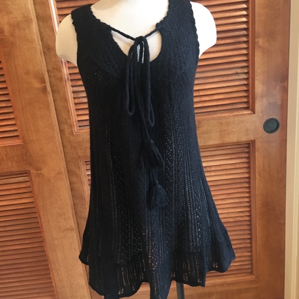 💜 Black knit long shirt/dress/swimsuit cover - Picture 7 of 7